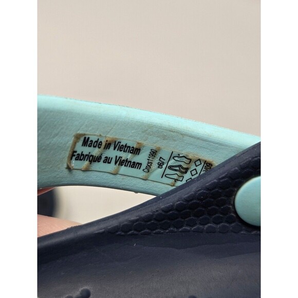 CROCS NAVY BLUE & SKY BLUE SLIP ON SHOES CHILDREN KIDS YOUTH SIZE 6 7 SCHOOL - Picture 12 of 12